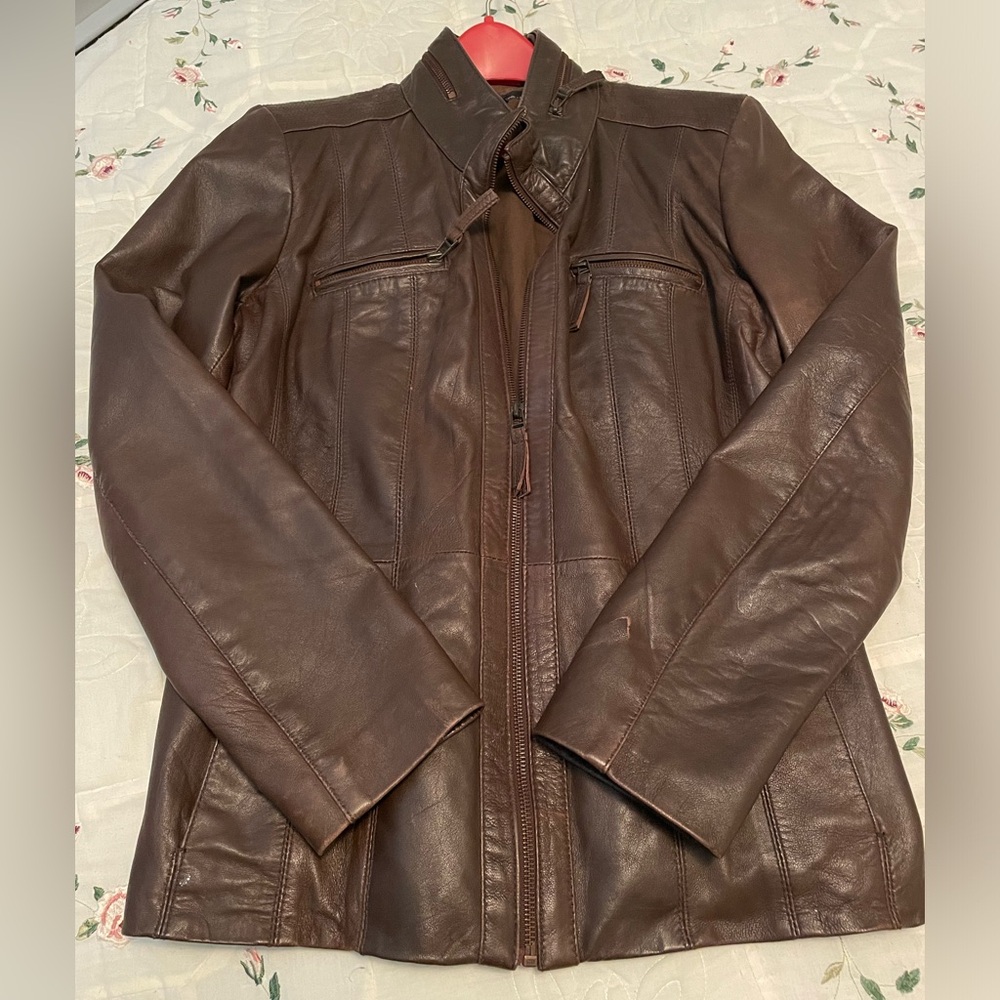 Women’s Wilson Leather Brown zip up leather jacket